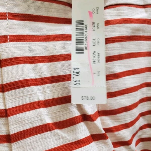 🆕 J.CREW - RED & WHITE STRIPE SHORTS. NWT - Picture 3 of 3